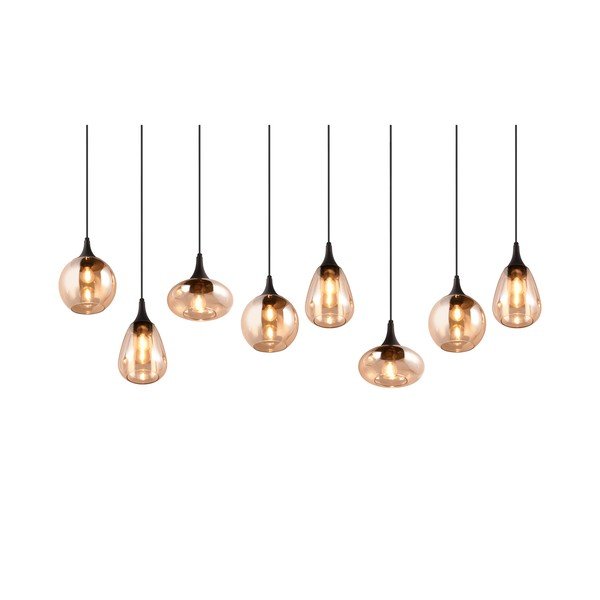 Melna/oranža piekaramā lampa ar stikla abažūru Lumina – Trio-image-2