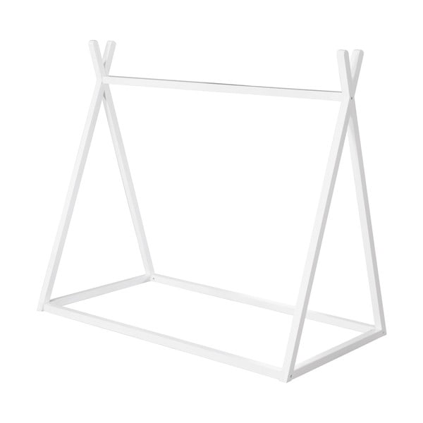 Balta bērnu gulta mājas formā 70x140 cm Montessori – Roba