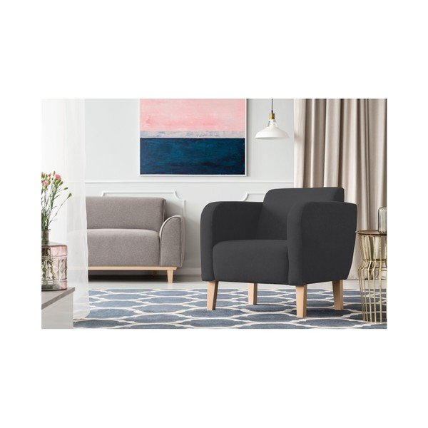 Tumši pelēks krēsls Kooko Home Swing-image-1