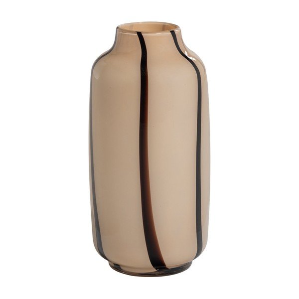 Brūna/bēša stikla vāze (augstums 35 cm) Selena – WOOOD