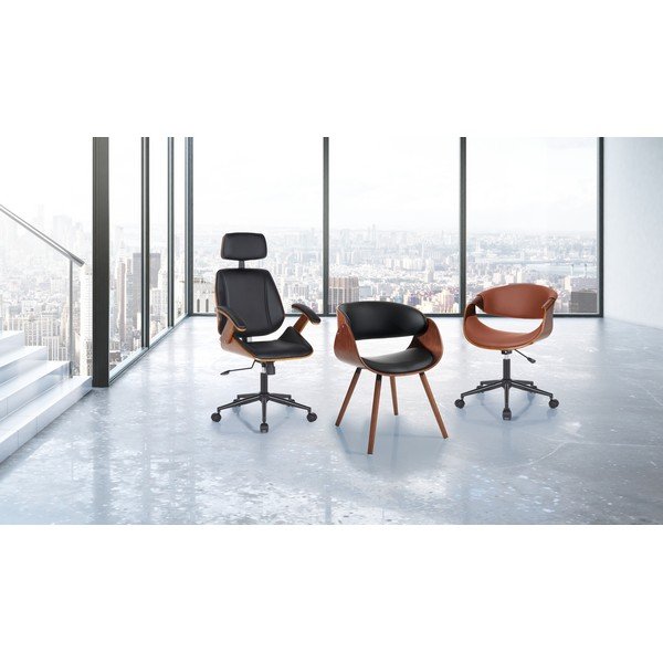 Melns mākslīgās ādas biroja krēsls Visby – Tomasucci-image-2