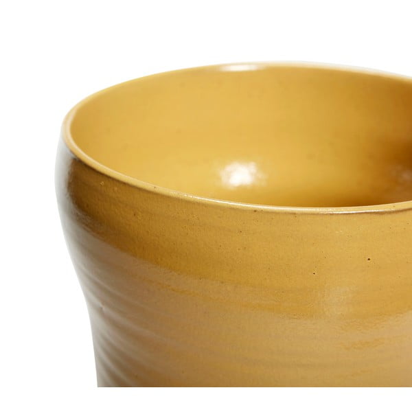 2 dzeltenu keramikas puķu podu komplekts Hübsch Tina-image-2