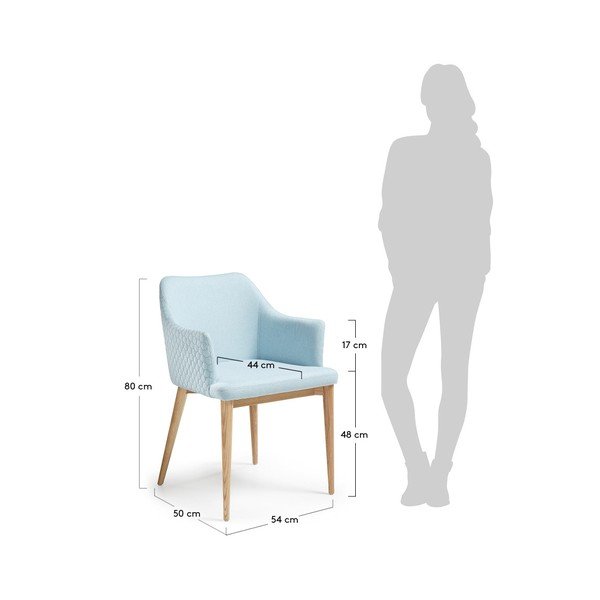 Gaiši zils ēdamistabas krēsls La Forma Danai-image-1