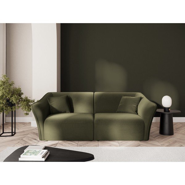 Zaļš samta dīvāns 206 cm Tokyo – Cosmopolitan Design-image-1