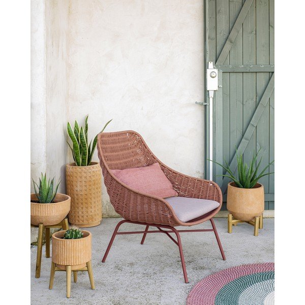 Terakotas pods uz koka pamatnes Kave Home Denpasar, ⌀ 33 cm-image-3