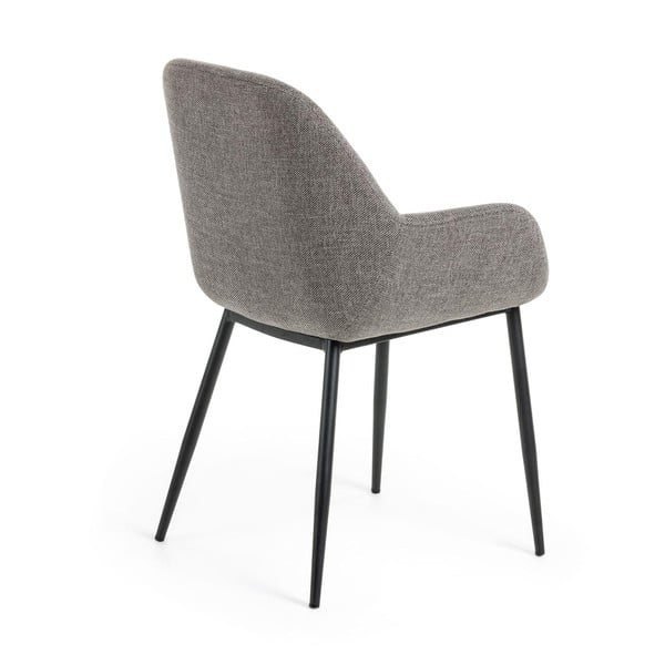 Pelēks polsterēts ēdamistabas krēsls Konna – Kave Home-image-3