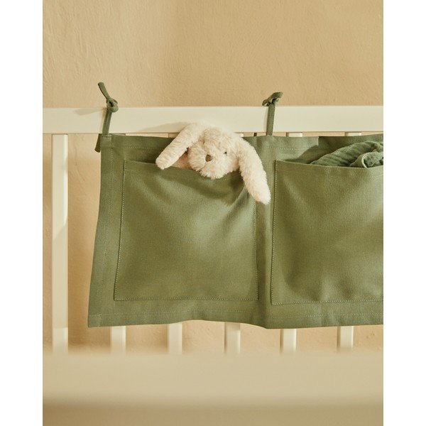 Zaļa kokvilnas bērnu gultiņas kabata 45 cm Laily – Kave Home-image-1