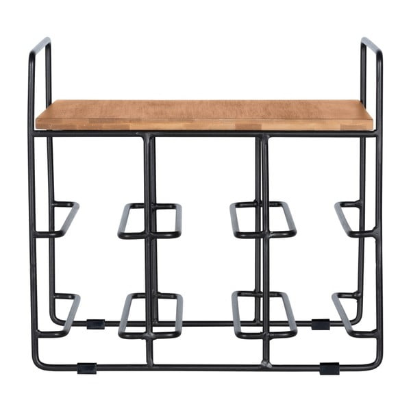 Vīna statīvs 6 vīna pudelēm ar bambusa plauktu Wenko Loft-image-1