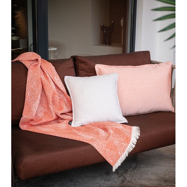 Sarkans pleds ar kokvilnu Euromant Dotty Diamond, 140 x 180 cm-image-1