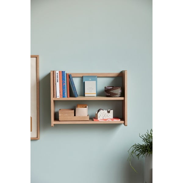 Dabīga toņa daudzlīmeņu sienas plaukts ar ozolkoka imitāciju 60 cm Nomad – Hübsch-image-2