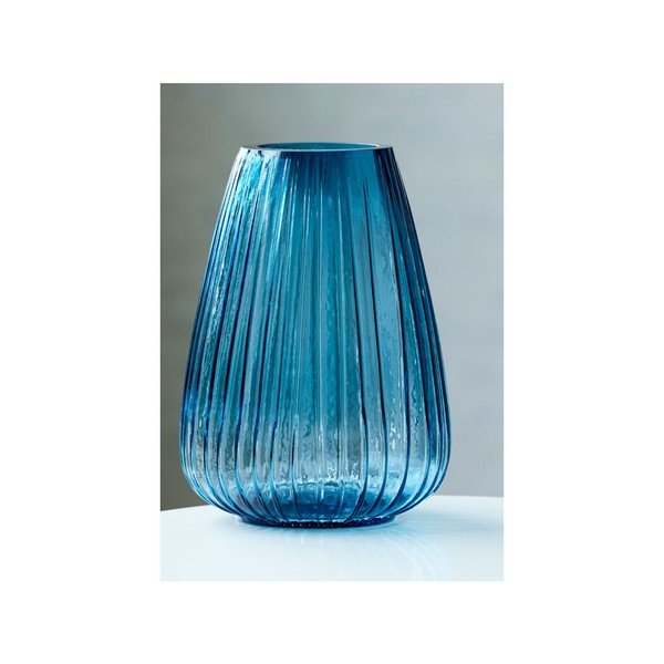 Zila stikla vāze Bitz Kusintha, augstums 22 cm-image-4