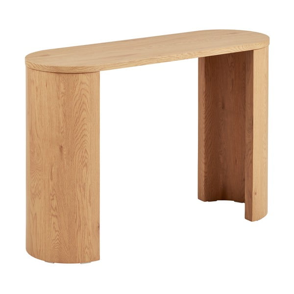 Dabīga toņa konsoles galds ar ozolkoka imitāciju 38x114 cm Bibione – House Nordic