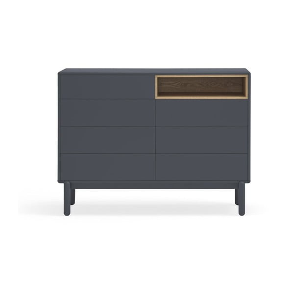 Tumši pelēka zema kumode 120x90 cm Corvo – Teulat