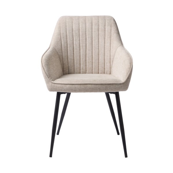 Bēšs polsterēts ēdamistabas krēsls ar roku balstiem Nolan – Unique Furniture-image-1