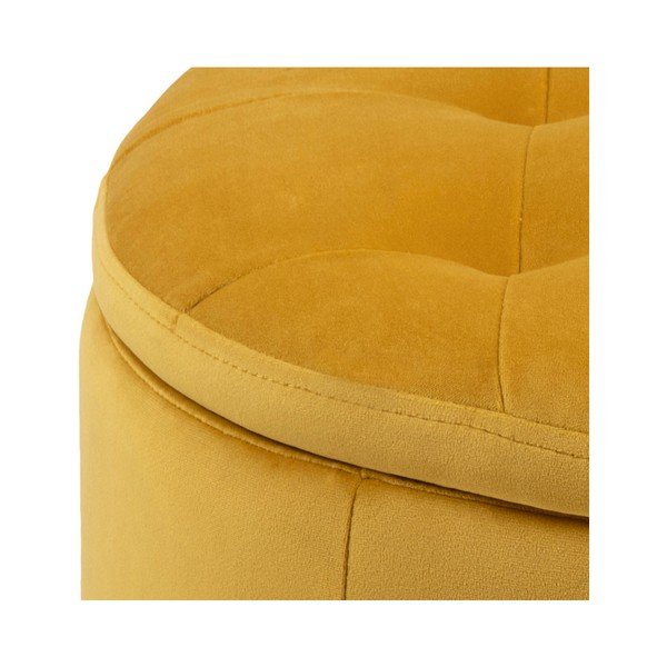Dzeltens samta pufs Actona Retina, ⌀ 60 cm-image-2