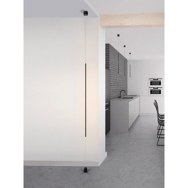 Matēti melna alumīnija LED stāvlampa (augstums 300 cm) Elettra – Nova Luce-image-1