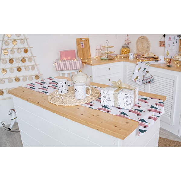 Kokvilnas galda celiņš ar Ziemassvētku motīvu 40x140 cm Christmas Ride – Butter Kings-image-1