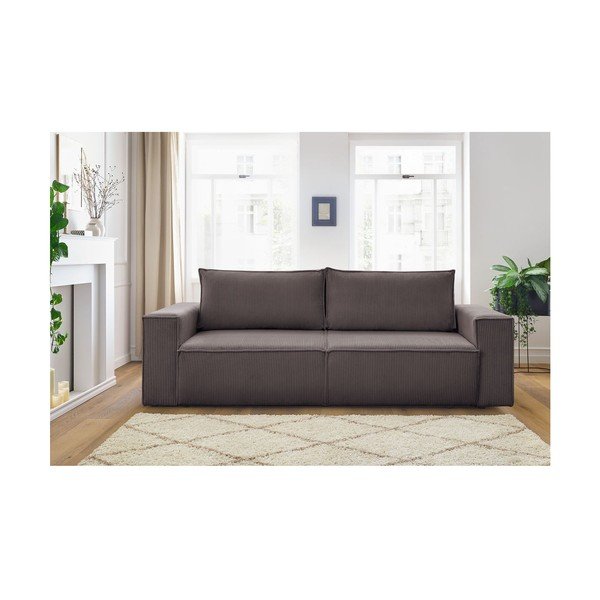 Pelēkbrūns velveta salokāms dīvāns 245 cm Nihad – Bobochic Paris-image-4