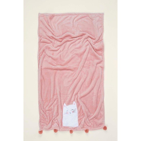 Rozā kokvilnas bērnu sega 75x120 cm Kitty – Mijolnir-image-1