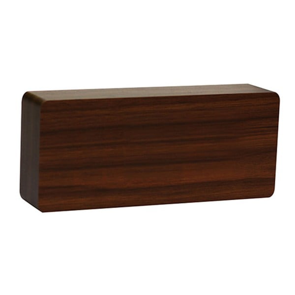 Tumši brūns modinātājs ar zaļu LED displeju Gingko Slab Click Clock-image-2