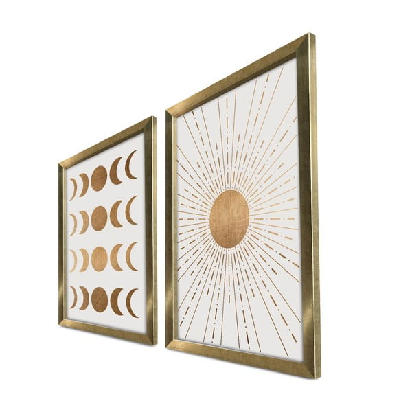 Gleznas (2 gab.) 38x53 cm Moon & Sun – Wallity-image-2