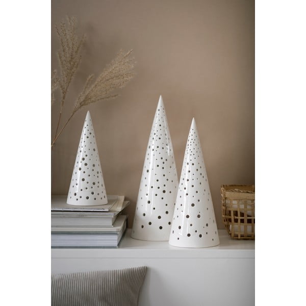 Balts porcelāna Ziemassvētku svečturis Kähler Design Nobili, augstums 19 cm-image-2
