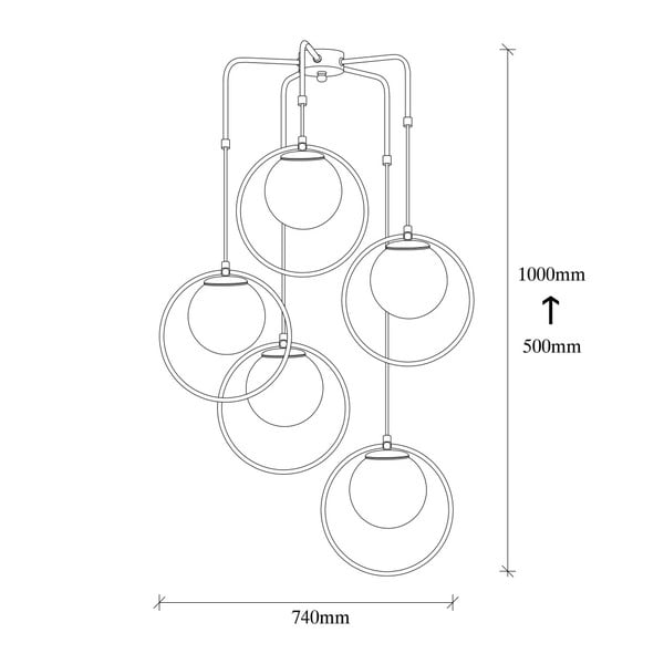 Melna metāla griestu lampa Opviq lights Satyros-image-3