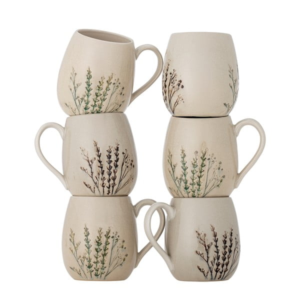 Bēšas māla krūzes (6 gab.) 400 ml Bea – Bloomingville