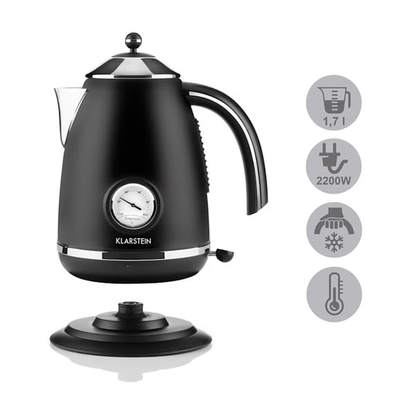 Melnā elektriskā tējkanna Klarstein Aquavita Chalet-image-4