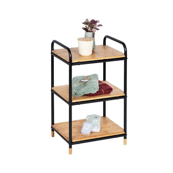 Melns/dabīga toņa metāla vannas istabas plaukts 42x69 cm Loft – Wenko-image-4