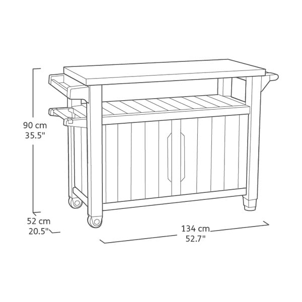 Saliekamais grila galds 134x52 cm Unity – Keter-image-3