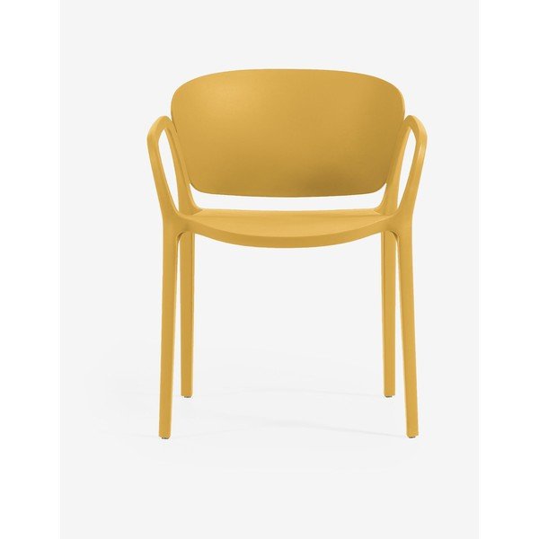 Dzeltens plastmasas dārza krēsls Ania – Kave Home-image-2