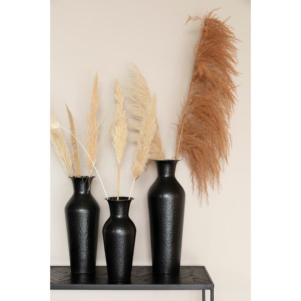 Melna tērauda augsta vāze (augstums 49 cm) Dunja – White Label-image-1