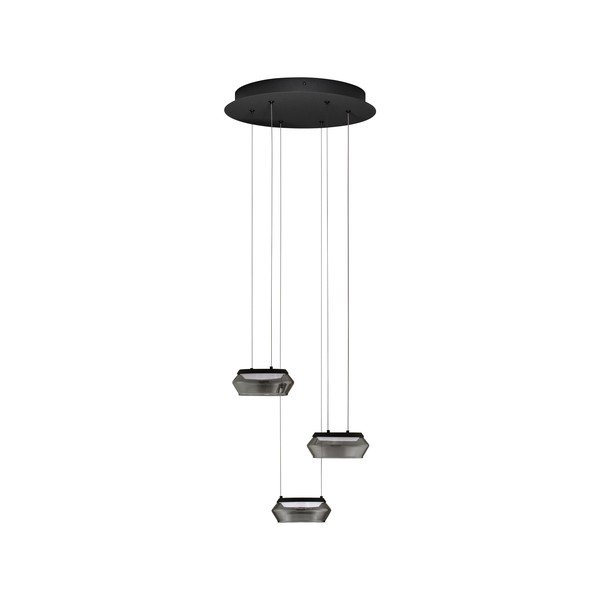 Matēti melna stikla LED piekaramā lampa ar regulējamu spilgtumu ø 35 cm Jailyn – Nova Luce