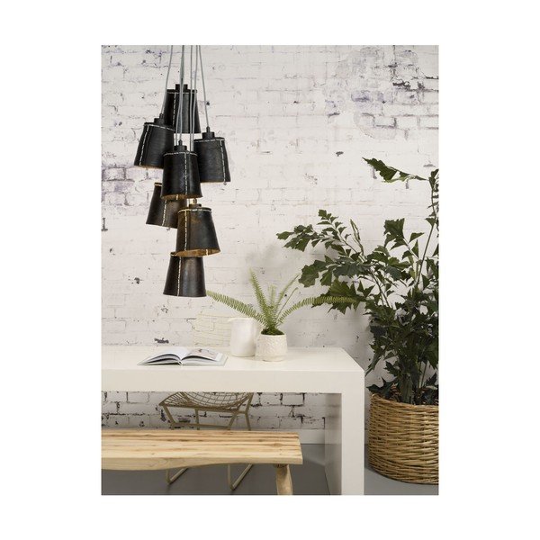 Melna pārstrādātu riepu piekaramā gaisma 7 spuldzēm Good&Mojo Amazon Recy-image-1