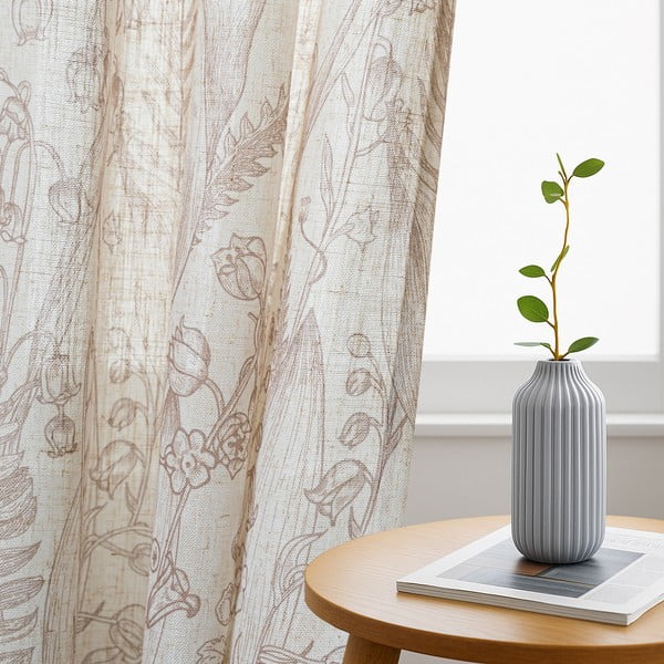 Bēšs/gaiši brūns aizkars 135x250 cm Selvetia – Restilo-image-2