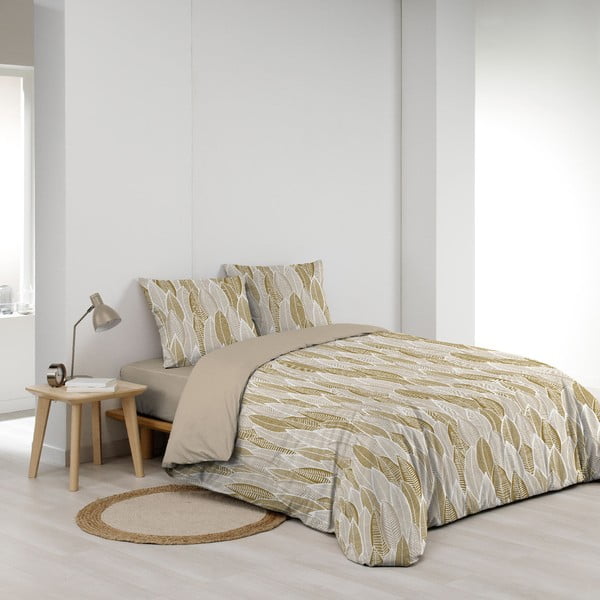 Okera dzeltena divguļamā mikrošķiedras gultas veļa 240x220 cm Kim – douceur d'intérieur-image-2