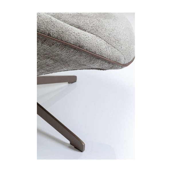 Pelēks plīša grozāms krēsls Kare Design Oval Office-image-1