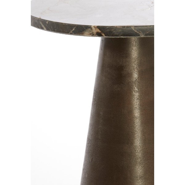 Apaļš sānu galdiņš ar marmora virsmu ø 29 cm Ynez – Light & Living-image-2