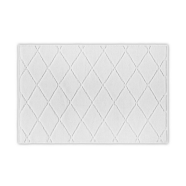 Balts kokvilnas vannas paklājiņš Foutastic Diamond, 50 x 80 cm-image-1
