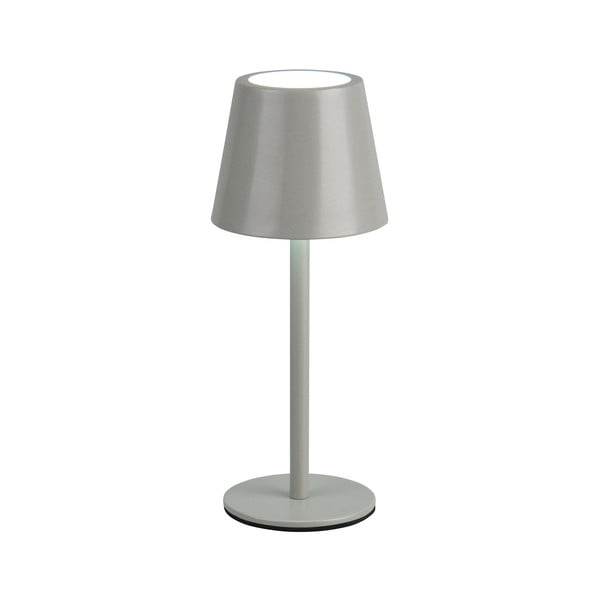 Pelēka LED galda lampa ar metāla abažūru (augstums 21 cm) Diaz – Trio-image-1