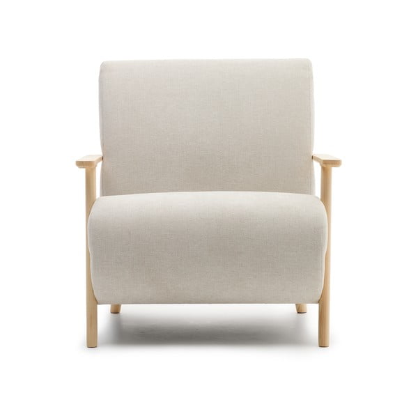 Bēšs/krēmkrāsas atpūtas krēsls no šenila auduma Meghan – Kave Home-image-3