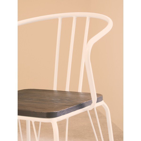 Balts/dabīga toņa gobas masīvkoka pusdienu krēsls District – Premier Housewares-image-3