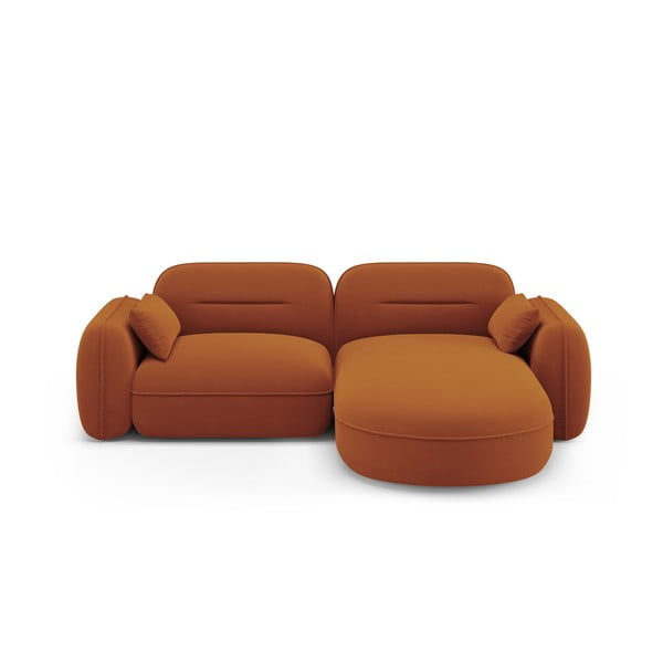 Oranžs samta stūra dīvāns (ar labo stūri) Audrey – Interieurs 86