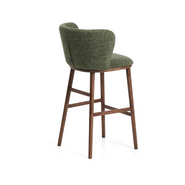 Tumši zaļš polsterēts bāra krēsls (sēdekļa augstums 75 cm) Ciselia – Kave Home-image-4