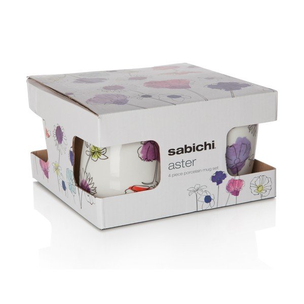 4 porcelāna krūžu komplekts Aster, 330 ml-image-2