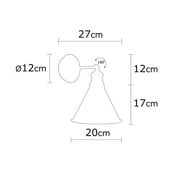 Melna/zelta krāsas sienas lampa ø 20 cm Tramino – Opviq lights-image-3