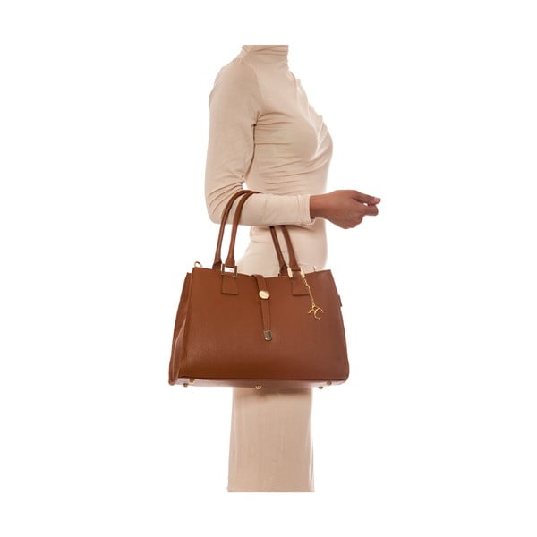 Eleganta ādas somiņa 1078 Cognac-image-1