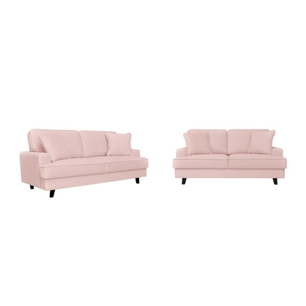 2 rozā divvietīgu un trīsvietīgu dīvānu komplektsCosmopolitan design Berlin