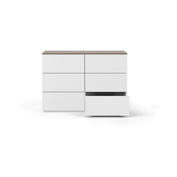 Balta kumode ar valriekstkoka imitācijas virsmu, 120 x 84 cm Join – TemaHome-image-3